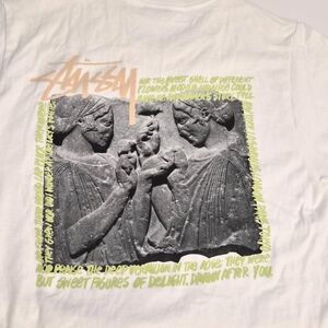 Stussy White Tee with Black Label